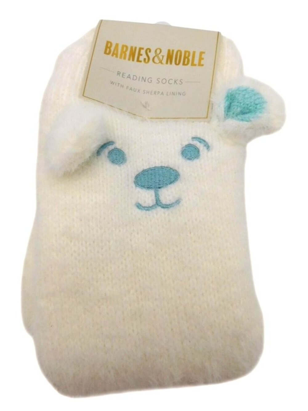 Barnes & Noble Reading Socks With Faux Sherpa Lining Polar Bear Size 9 - 11